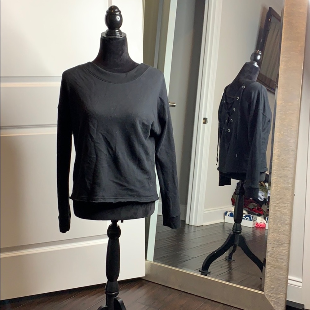 Lack lace up back sweatshirt